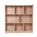 Clothing and Hat Storage Locker 2 Large Compartments 6 Small Compartments Uncoated Wooden Home Storage Organizer