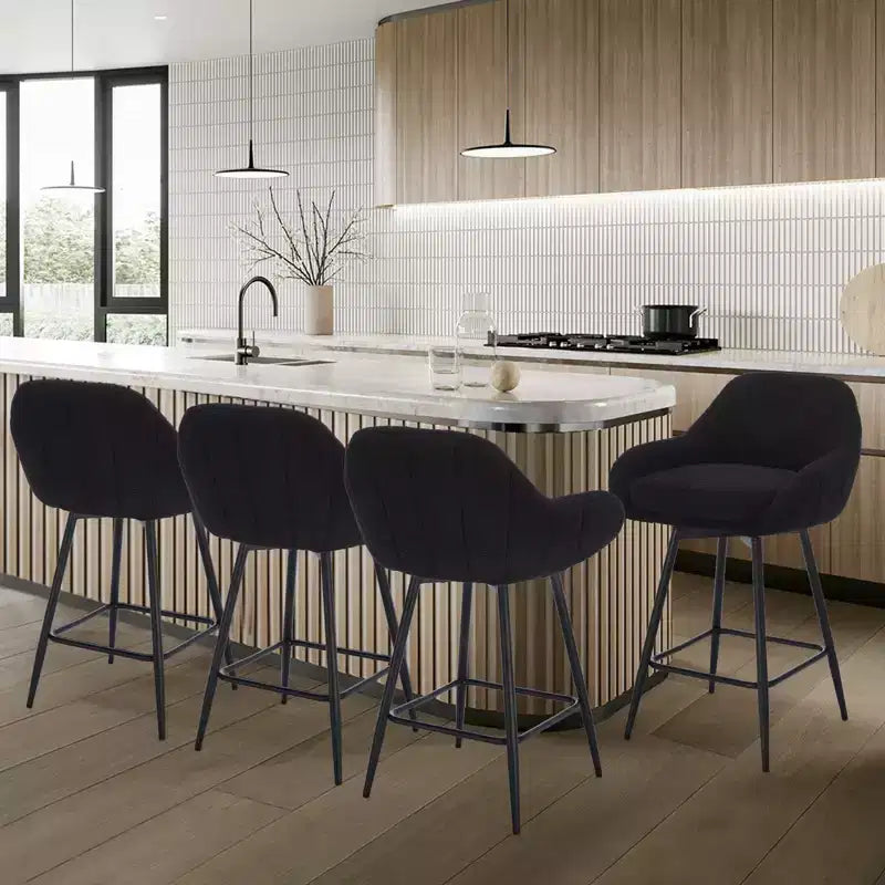 3 tabourets de bar pivotants à double couche souple avec accoudoir et cadre en fer – Tabourets de cuisine modernes, confortables, durables et élégants