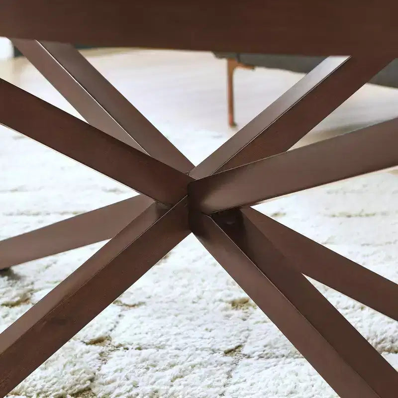 Table basse ronde en verre Okak, design moderne et simple, base en bois massif, plateau en verre trempé transparent, table d'étude pour salon ou terrasse