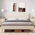 Acekool Velvet Upholstered Platform Bed Frame with Adjustable Headboard, Wood Slats, No Box Spring Needed, Easy Assembly, Noise-Free