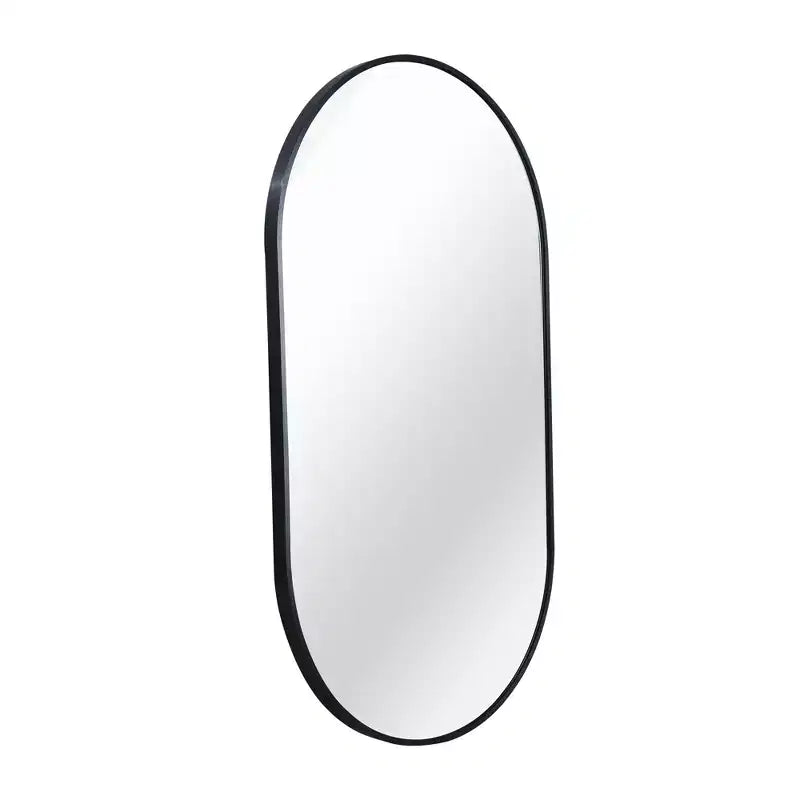Miroir mural décoratif ovale en métal MAYEERTY, noir 20x28