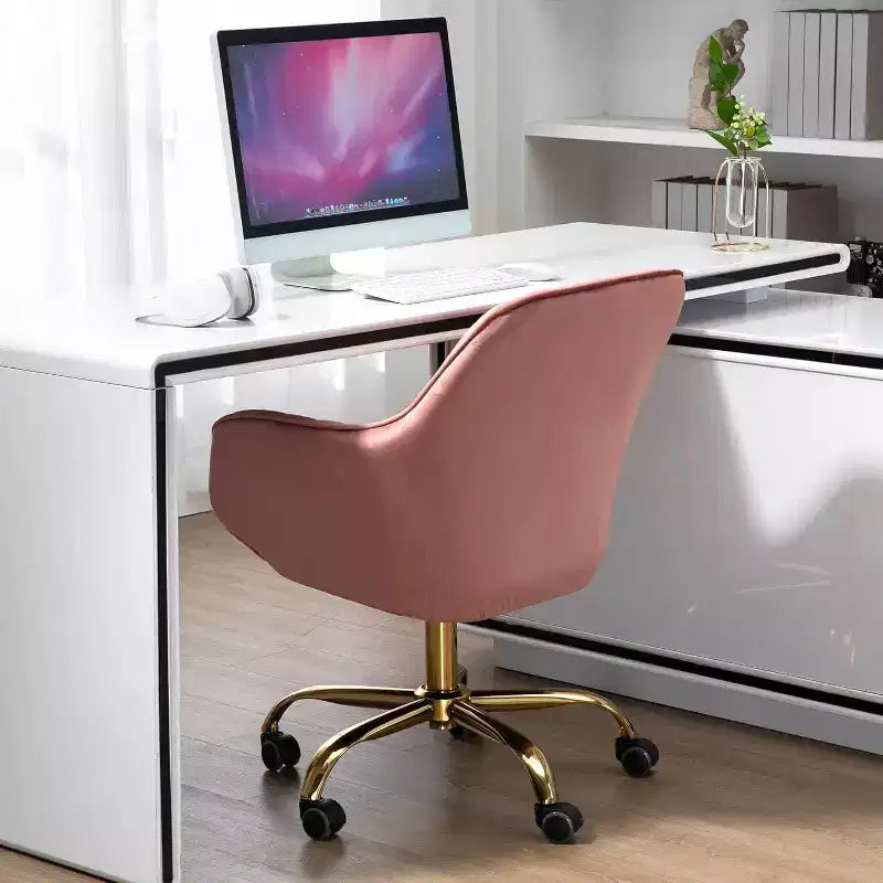 Chaise de bureau Acekool 360 pivotante en velours, dossier haut, hauteur réglable, accoudoirs rembourrés, chaise de bureau moderne