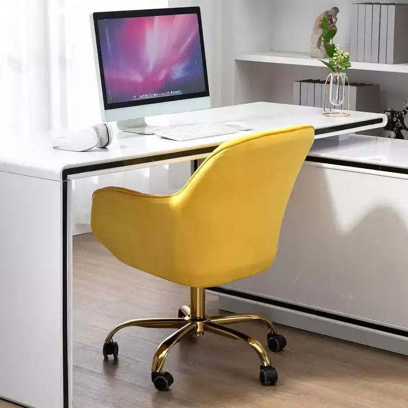 Chaise de bureau Acekool 360 pivotante en velours, dossier haut, hauteur réglable, accoudoirs rembourrés, chaise de bureau moderne