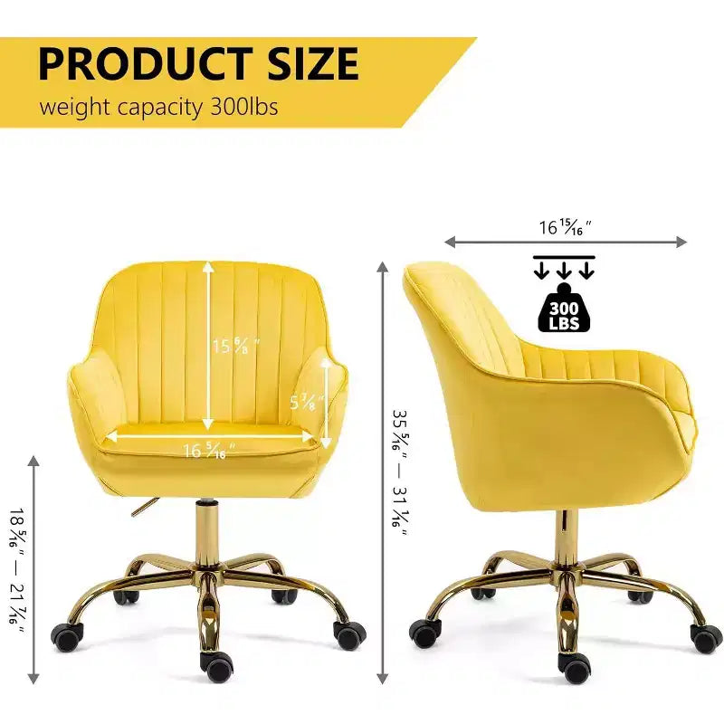 Chaise de bureau Acekool 360 pivotante en velours, dossier haut, hauteur réglable, accoudoirs rembourrés, chaise de bureau moderne