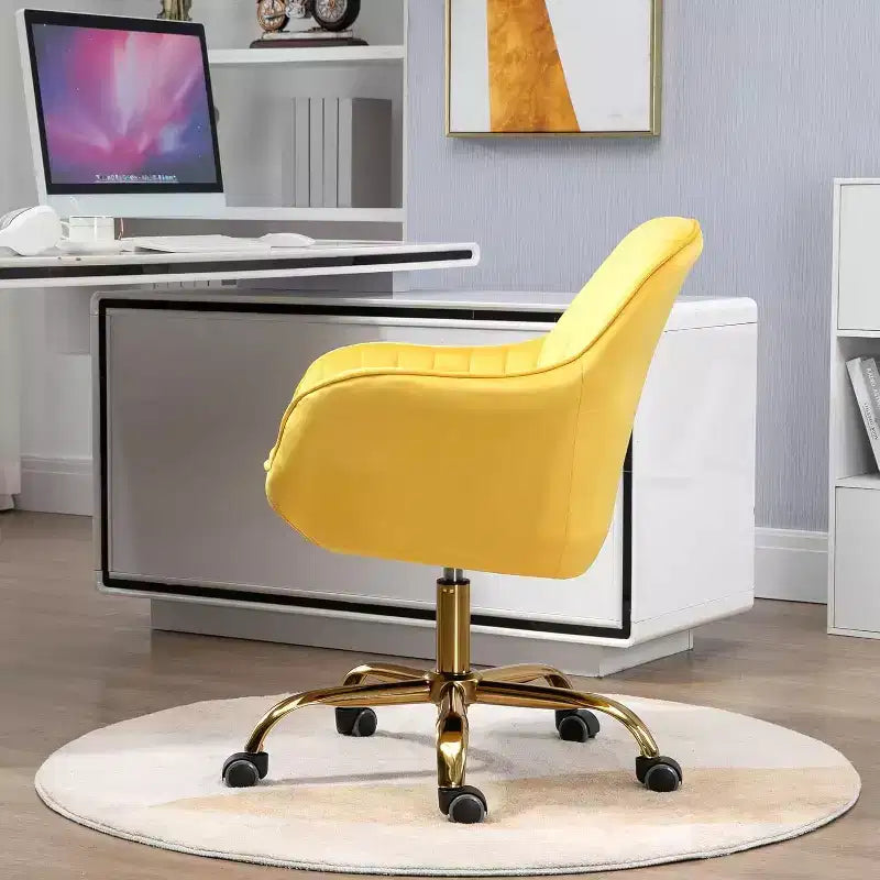 Chaise de bureau Acekool 360 pivotante en velours, dossier haut, hauteur réglable, accoudoirs rembourrés, chaise de bureau moderne