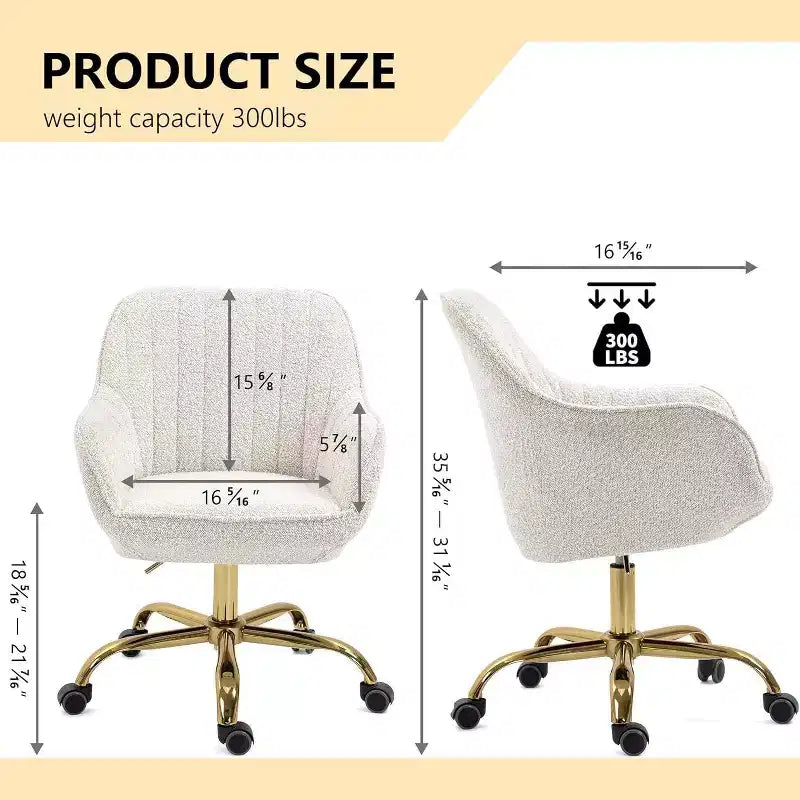 Chaise de bureau Acekool 360 pivotante en velours, dossier haut, hauteur réglable, accoudoirs rembourrés, chaise de bureau moderne