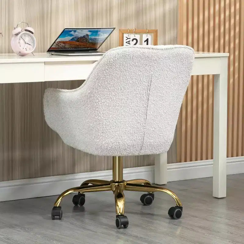 Chaise de bureau Acekool 360 pivotante en velours, dossier haut, hauteur réglable, accoudoirs rembourrés, chaise de bureau moderne