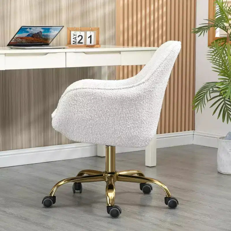 Chaise de bureau Acekool 360 pivotante en velours, dossier haut, hauteur réglable, accoudoirs rembourrés, chaise de bureau moderne