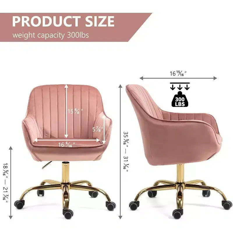 Chaise de bureau Acekool 360 pivotante en velours, dossier haut, hauteur réglable, accoudoirs rembourrés, chaise de bureau moderne