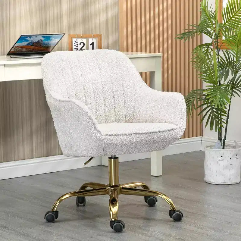 Acekool 360 Swivel Velvet Office Chair, High Back, Adjustable Height, Padded Armrests, Modern Desk Chair