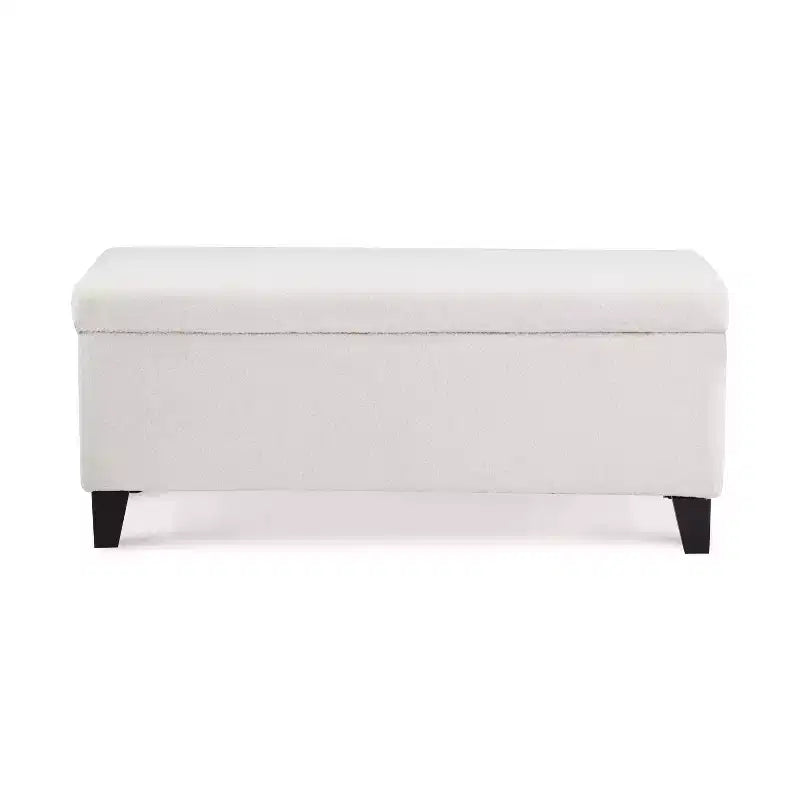 Christopher Knight Lumine Pouf de rangement moderne rembourré en bouclé avec couvercle à charnière
