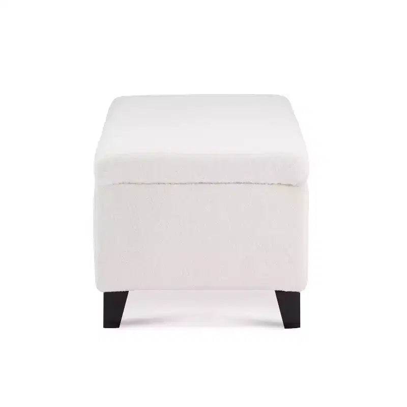 Christopher Knight Lumine Pouf de rangement moderne rembourré en bouclé avec couvercle à charnière