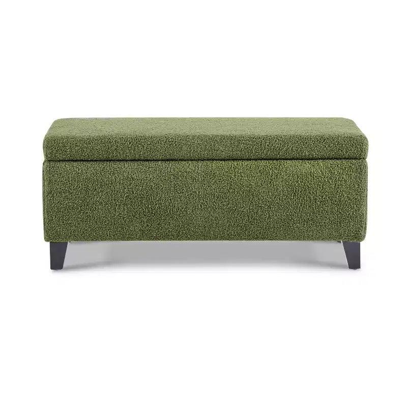 Christopher Knight Lumine Pouf de rangement moderne rembourré en bouclé avec couvercle à charnière