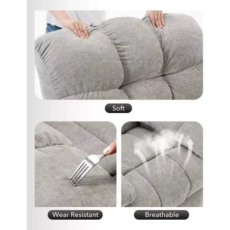 Fauteuil inclinable pivotant Acekool avec rotation à 360°, bascule à 30° et inclinaison à 135°, revêtement en chenille et cadre en acier pour petits espaces