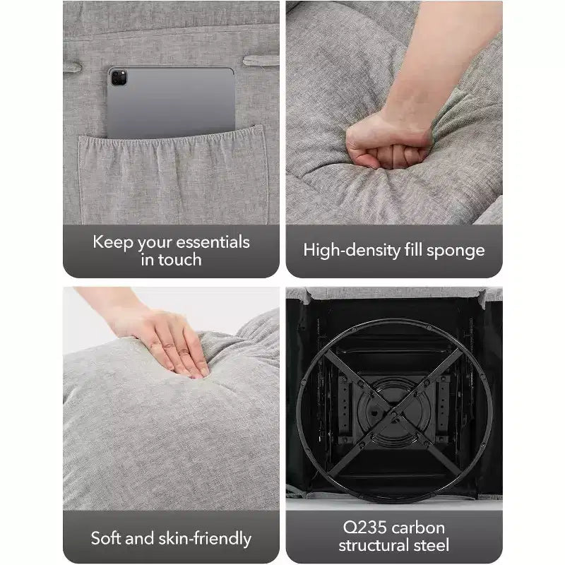 Fauteuil inclinable pivotant Acekool avec rotation à 360°, bascule à 30° et inclinaison à 135°, revêtement en chenille et cadre en acier pour petits espaces