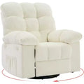 Acekool Swivel Glider Recliner with 360 Rotation, 30 Rock and 135 Tilt, Chenille Upholstery & Steel Frame for Small Spaces