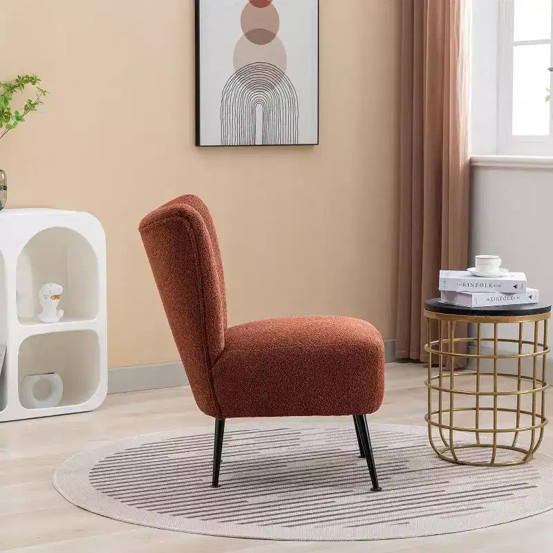 Acekool Fauteuil d'appoint moderne sans accoudoirs, chaise latérale rembourrée avec pieds en bois pour salon, chambre, bureau, hôtel