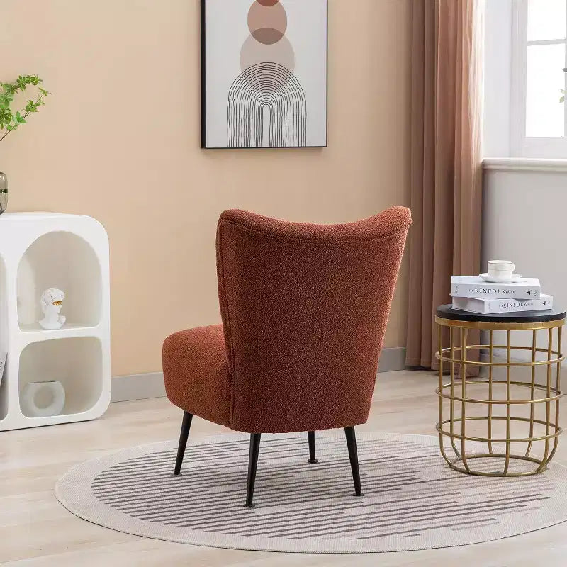 Acekool Fauteuil d'appoint moderne sans accoudoirs, chaise latérale rembourrée avec pieds en bois pour salon, chambre, bureau, hôtel
