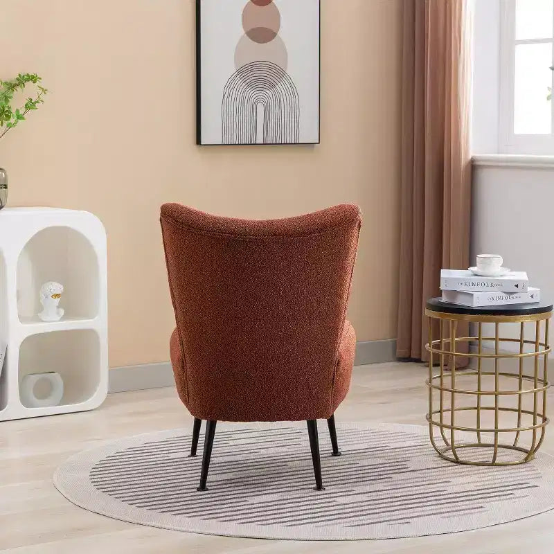 Acekool Fauteuil d'appoint moderne sans accoudoirs, chaise latérale rembourrée avec pieds en bois pour salon, chambre, bureau, hôtel