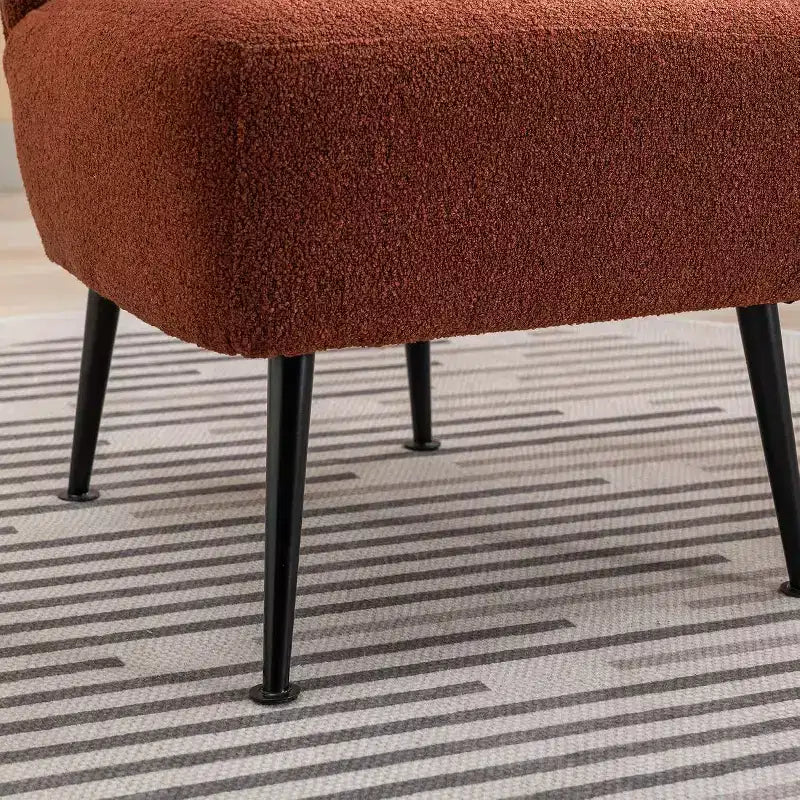 Acekool Fauteuil d'appoint moderne sans accoudoirs, chaise latérale rembourrée avec pieds en bois pour salon, chambre, bureau, hôtel