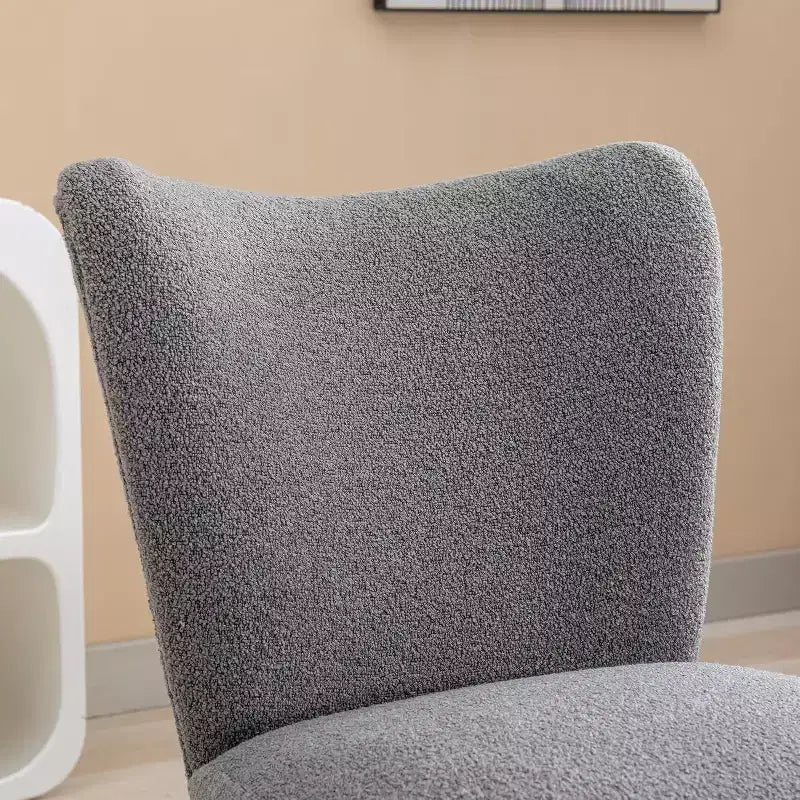 Acekool Fauteuil d'appoint moderne sans accoudoirs, chaise latérale rembourrée avec pieds en bois pour salon, chambre, bureau, hôtel