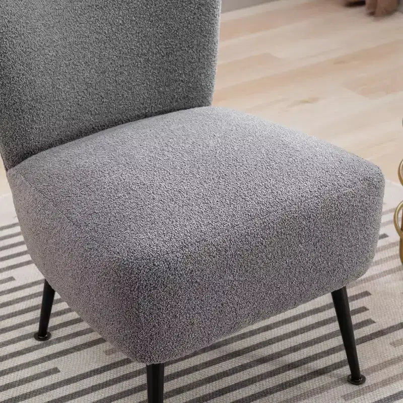Acekool Fauteuil d'appoint moderne sans accoudoirs, chaise latérale rembourrée avec pieds en bois pour salon, chambre, bureau, hôtel