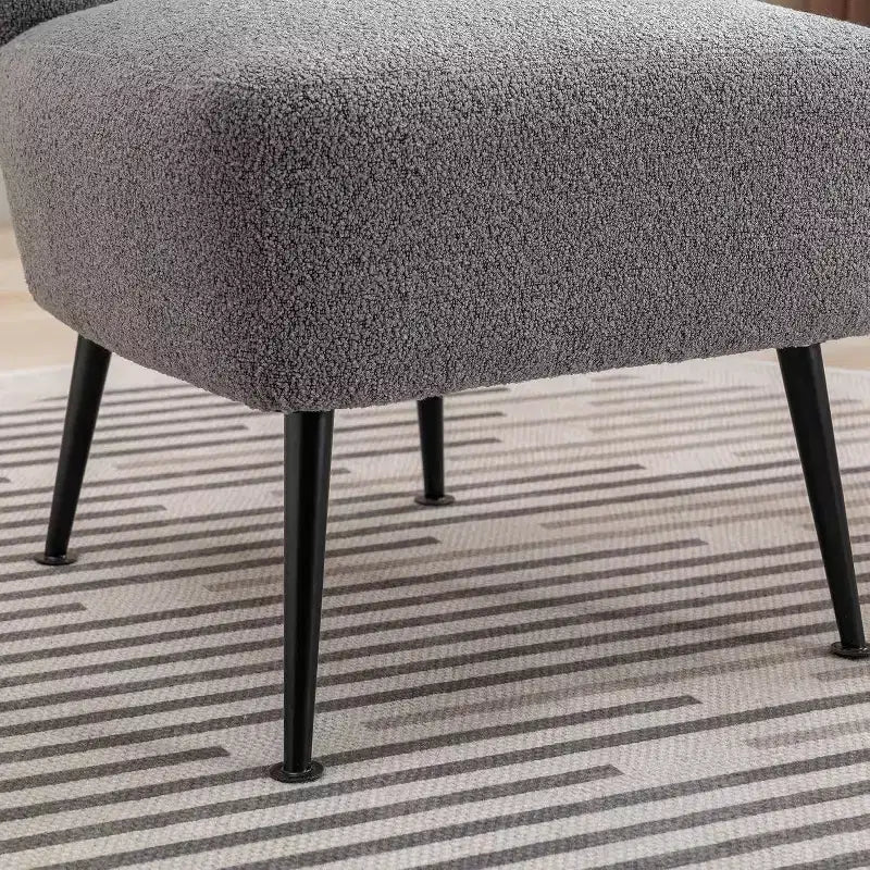 Acekool Fauteuil d'appoint moderne sans accoudoirs, chaise latérale rembourrée avec pieds en bois pour salon, chambre, bureau, hôtel