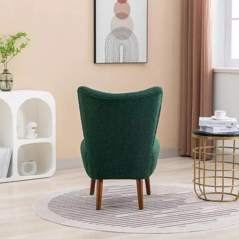 Acekool Fauteuil d'appoint moderne sans accoudoirs, chaise latérale rembourrée avec pieds en bois pour salon, chambre, bureau, hôtel