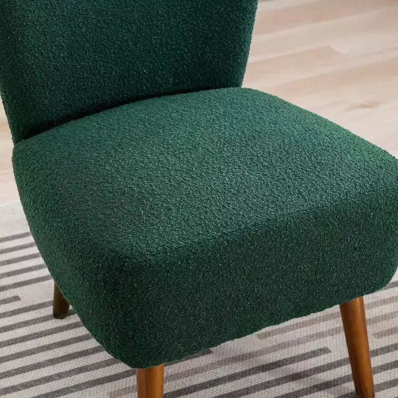 Acekool Fauteuil d'appoint moderne sans accoudoirs, chaise latérale rembourrée avec pieds en bois pour salon, chambre, bureau, hôtel