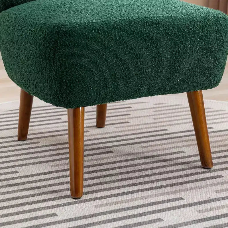 Acekool Fauteuil d'appoint moderne sans accoudoirs, chaise latérale rembourrée avec pieds en bois pour salon, chambre, bureau, hôtel