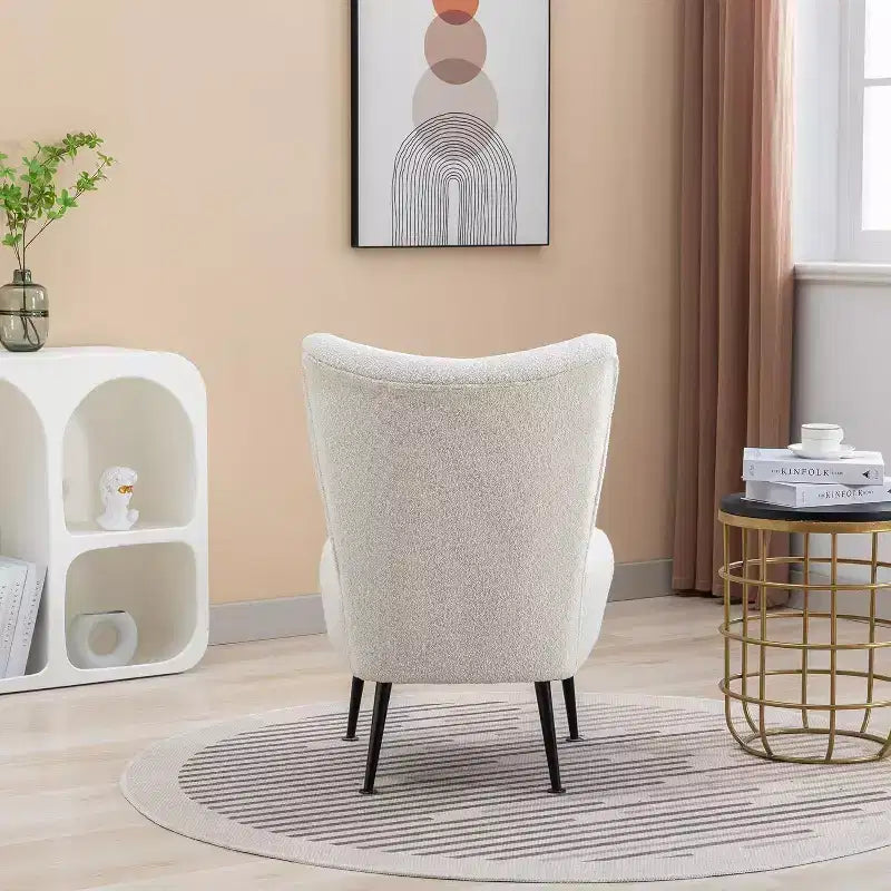 Acekool Fauteuil d'appoint moderne sans accoudoirs, chaise latérale rembourrée avec pieds en bois pour salon, chambre, bureau, hôtel