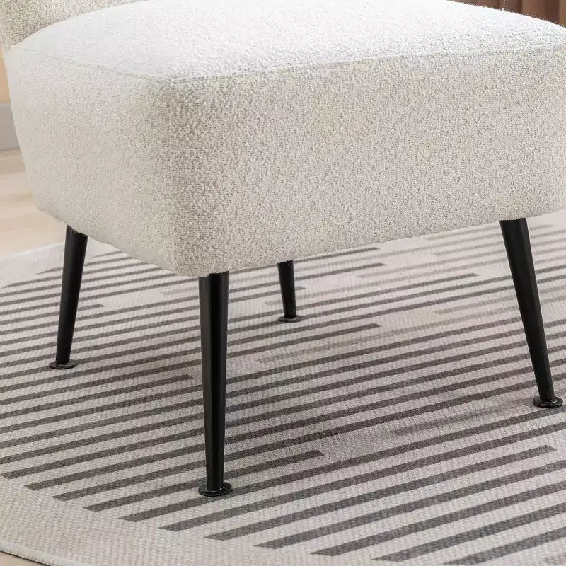 Acekool Fauteuil d'appoint moderne sans accoudoirs, chaise latérale rembourrée avec pieds en bois pour salon, chambre, bureau, hôtel