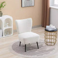 Acekool Modern Armless Accent Chair, Upholstered Side Chair with Wooden Legs for Living Room, Bedroom, Office, Hotel