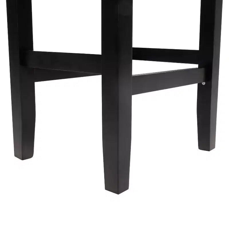 GDFStudio Ogden Tabouret de comptoir sans dossier 66 cm en cuir reconstitué et hévéa (lot de 2)