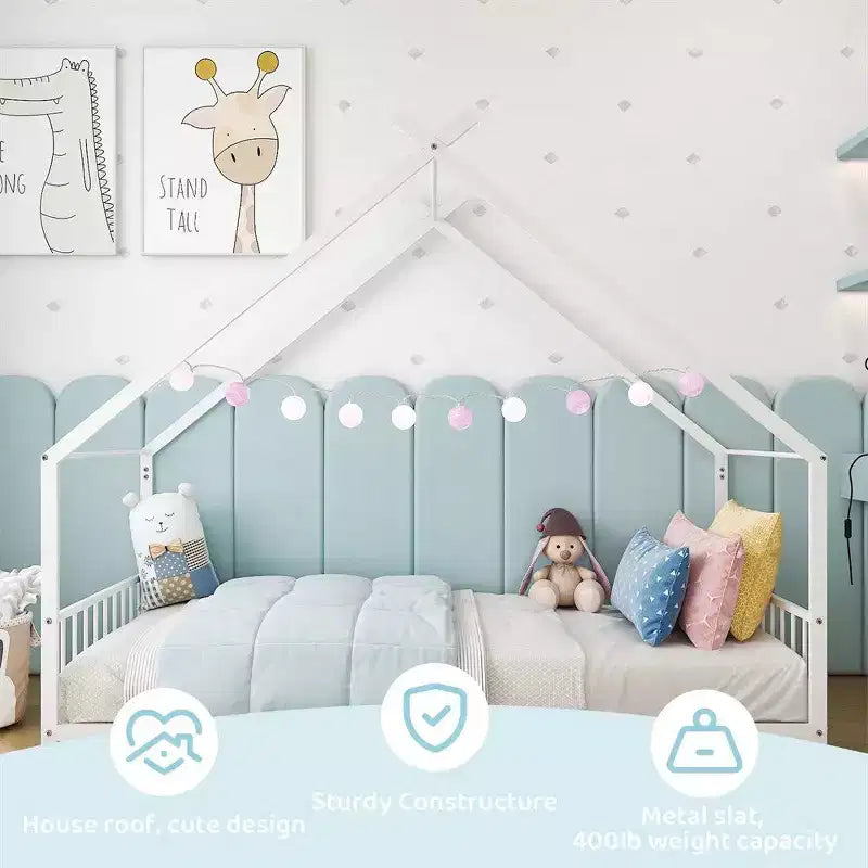 Karl Home Lit cabane Montessori en métal taille jumeau pour enfants