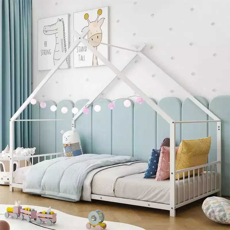 Karl Home Lit cabane Montessori en métal taille jumeau pour enfants