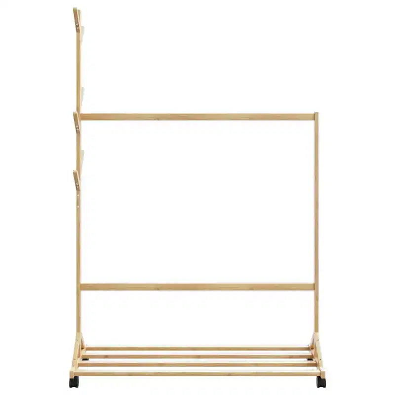 Portant à vêtements en bambou medium - Portant à vêtements rectangulaire en bambou