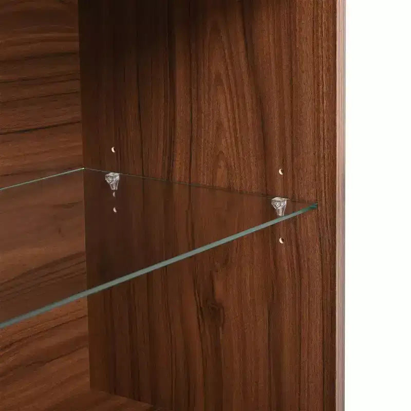 Îlot de placard avec 6 tiroirs, commode avec plateau en verre et étagères ouvertes, meuble de rangement pour bijoux – ModernLuxe