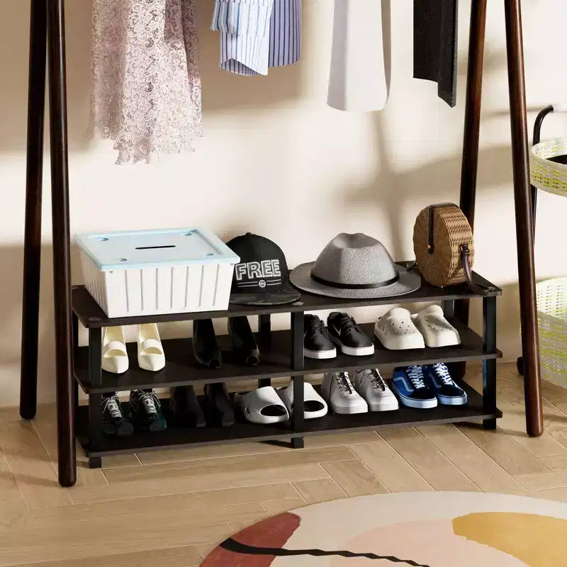 HOMLUX Meuble à Chaussures à 3 Niveaux Organisateur de Rangement pour Placard Entrée Peut Contenir 15 Paires Facile à Monter