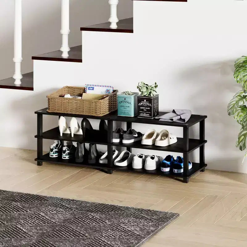 HOMLUX Meuble à Chaussures à 3 Niveaux Organisateur de Rangement pour Placard Entrée Peut Contenir 15 Paires Facile à Monter