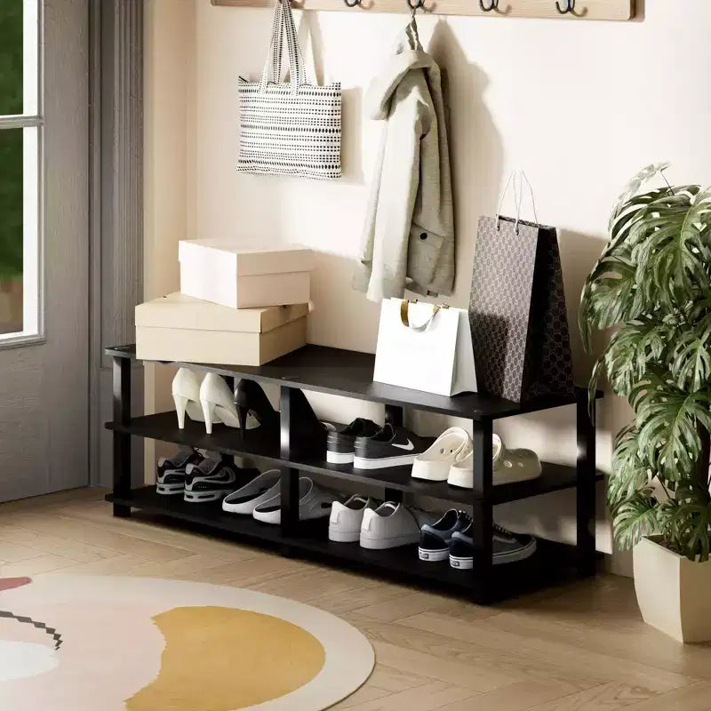 HOMLUX Meuble à Chaussures à 3 Niveaux Organisateur de Rangement pour Placard Entrée Peut Contenir 15 Paires Facile à Monter