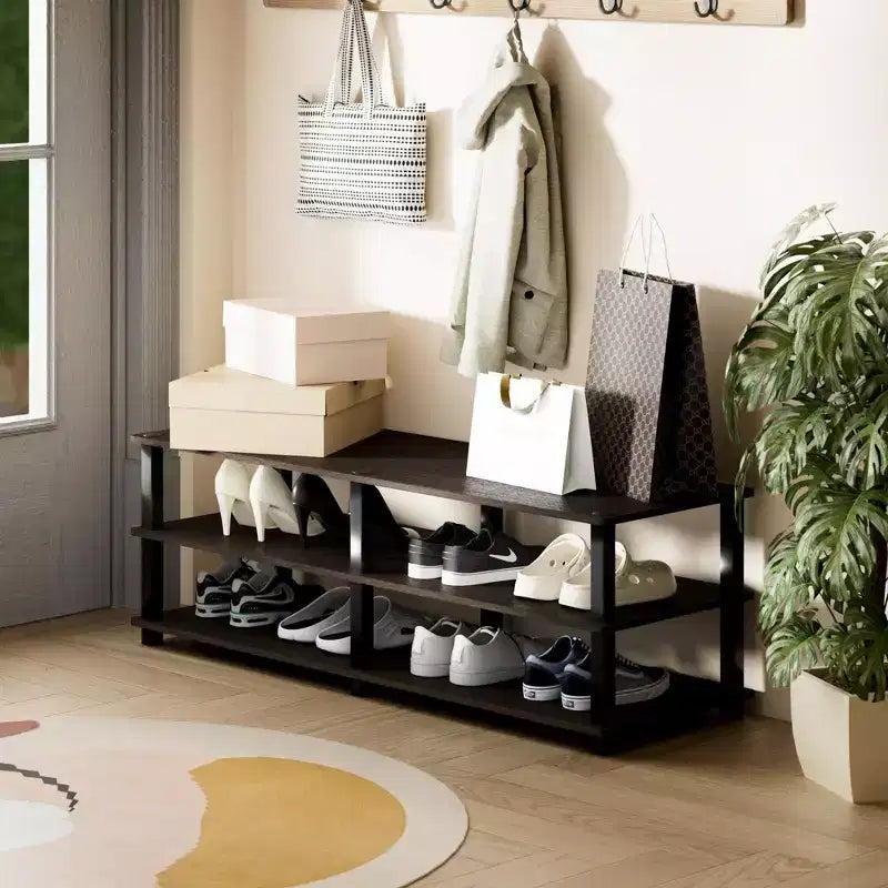 HOMLUX Meuble à Chaussures à 3 Niveaux Organisateur de Rangement pour Placard Entrée Peut Contenir 15 Paires Facile à Monter