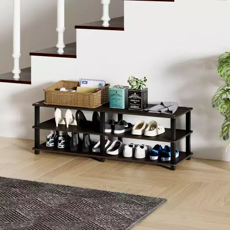 HOMLUX Meuble à Chaussures à 3 Niveaux Organisateur de Rangement pour Placard Entrée Peut Contenir 15 Paires Facile à Monter