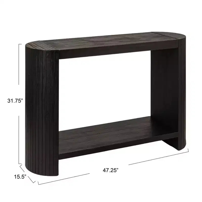 Storied Home Table Console Moderne Noire à Bords Arrondis