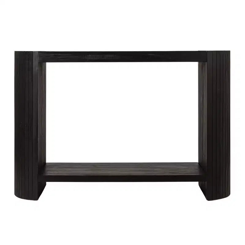 Storied Home Table Console Moderne Noire à Bords Arrondis