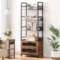 Industrial Bookcase with 4 Tiers Open Storage Shelves Rustic Bookshelves
