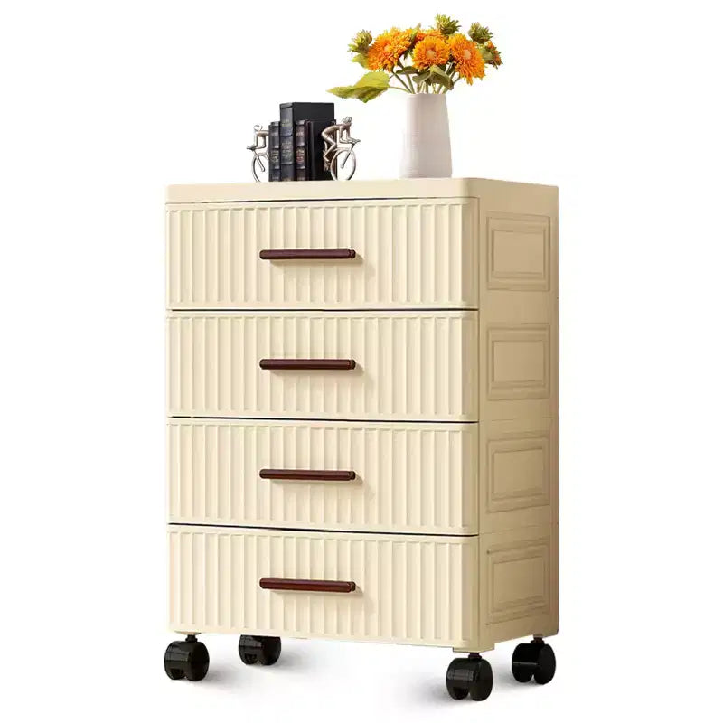 Boîte de rangement en plastique TROPOW avec roulettes, boîte de rangement pratique avec 5 tiroirs, boîtes de rangement pour chambre, salon, bureau