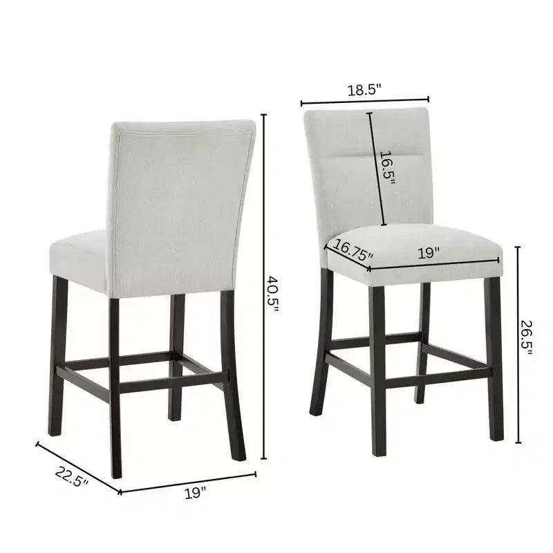 Tabourets de comptoir rembourrés modernes Roundhill Furniture Cavira, lot de 2, gris
