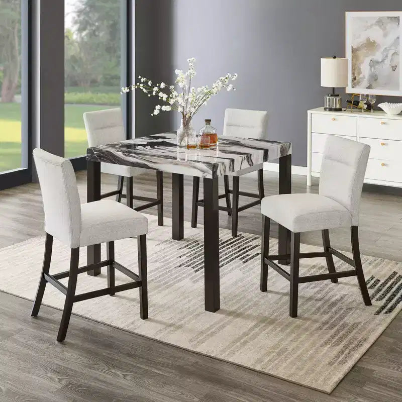 Tabourets de comptoir rembourrés modernes Roundhill Furniture Cavira, lot de 2, gris