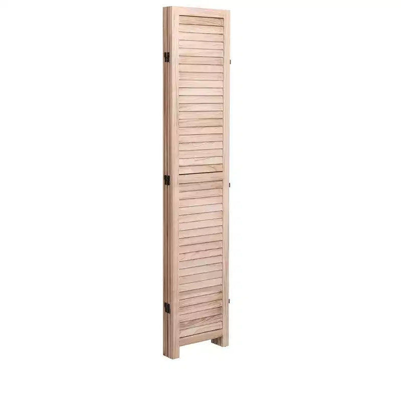 MAYEERTY Séparateur de pièce pliant 4 panneaux en bois massif Naturel pour maison/bureau 140,2 x 165,1 cm